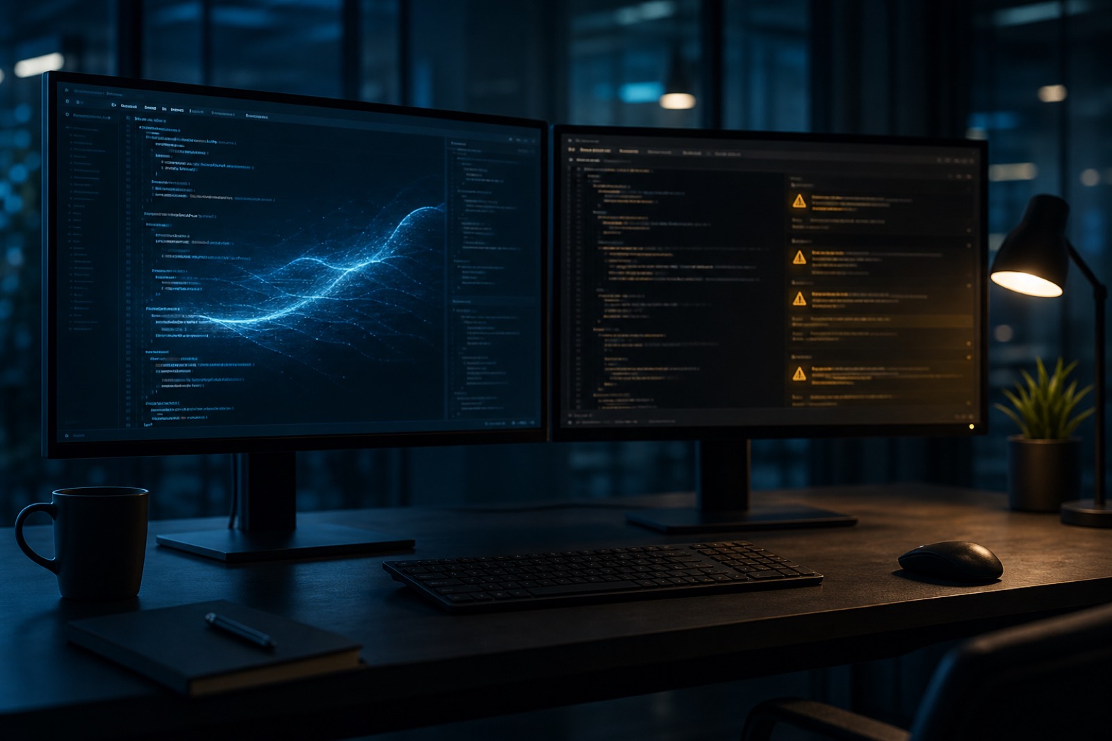 Développeurs utilisant un assistant IA de code en équipe